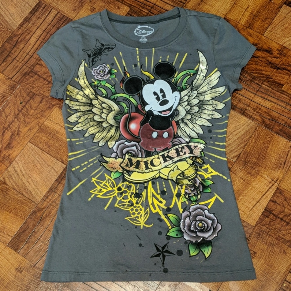 Disney - Biker Tattoo Style Mickey Mouse Top